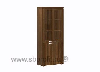 Шкаф для бумаг широкий высокий со стеклом в дерев.рамке (без бок.накладок и топов на шкафы)