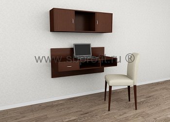 Подвесной стол с полкой