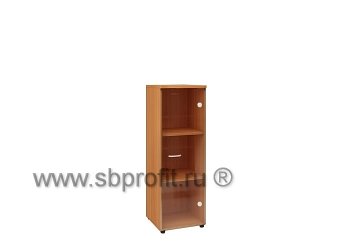 Шкаф для бумаг узкий средний стекло