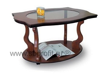 Стол журнальный Берже-3С со стеклом на колесах