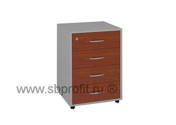 Тумба офисная подкатная, 4 ящика с замком