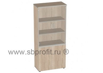 Стеллаж широкий высокий со стеклом