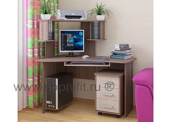 Стол компьютерный угловой с выкатной тумбой