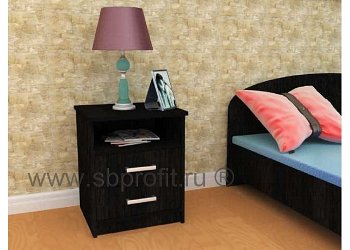 Тумба прикроватная с двумя ящиками и нишей