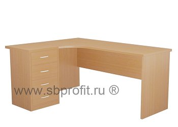 Стол эргономичный удлиненный с приставной тумбой