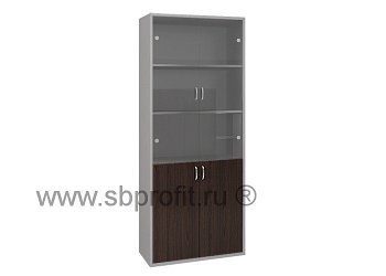 Шкаф для бумаг широкий высокий стекло