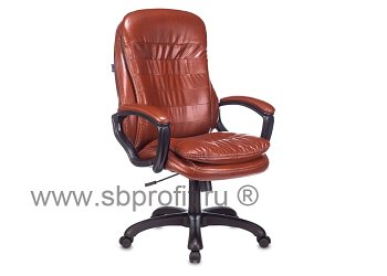 Кресло руководителя рыжий искусственная кожа