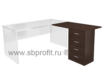 Тумба офисная приставная, 4 ящика +топСТП7