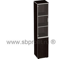 Шкаф узкий высокий со стеклом