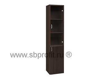 Шкаф для бумаг узкий высокий стекло