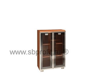 Шкаф широкий средний (двери стекло в алюм рамке)