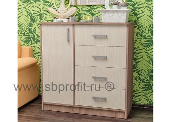 Комод  4 ящика + дверца