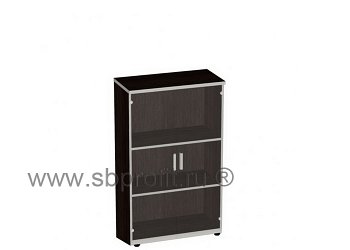 Стеллаж  широкий средний со стеклом