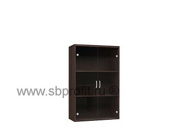 Шкаф для бумаг широкий средний стекло