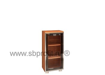 Шкаф узкий средний (дверь стекло в алюм рамке)