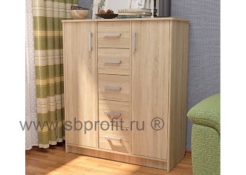 Комод  2 дверцы + 5 ящиков