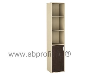 Шкаф для бумаг узкий высокий полуоткрытый