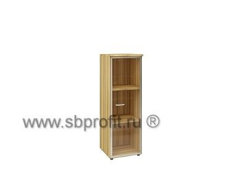 Шкаф для бумаг узкий средний стекло в рамке