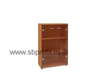 Шкаф для бумаг широкий средний стекло