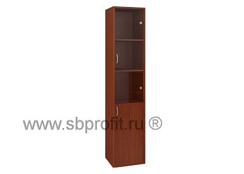 Шкаф для бумаг узкий высокий стекло