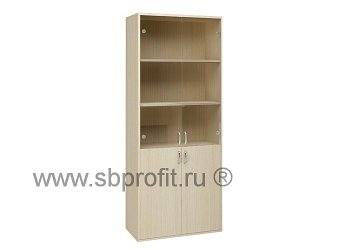 Шкаф для бумаг широкий высокий стекло