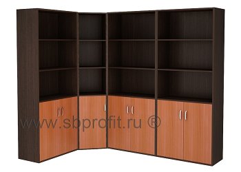 Компоновка угловая из шкафов для бумаг