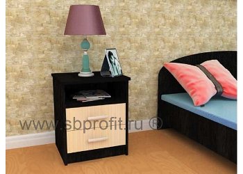 Тумба прикроватная с двумя ящиками и нишей