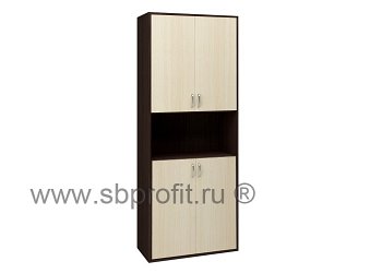 Шкаф для бумаг широкий высокий комбинированный