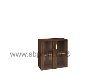 Шкаф широкий низкий (двери стекло в рамке МДФ)