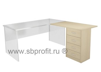 Тумба офисная приставная, 4 ящика +топСТП7