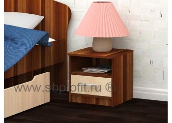 Тумба прикроватная с одним ящиком и нишей