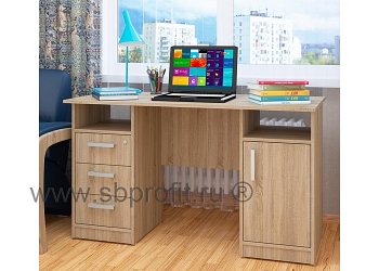 Стол письменный двухтумбовый с ящиками и дверцей