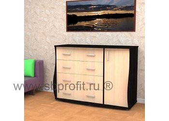 Комод  4 ящика + дверца с фотопечатью