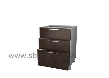 Стол с тремя (2м + 1б) ящиками  60