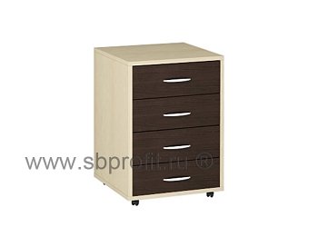 Тумба офисная подкатная, 4 ящика