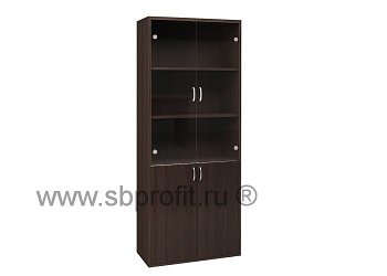 Шкаф для бумаг широкий высокий стекло