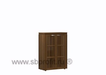 Шкаф для бумаг широкий средний со стеклом в дерев.рамке (без бок.накладок и топов на шкафы)