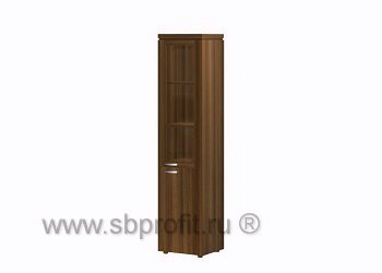 Шкаф для бумаг узкий высокий со стеклом в дерев.рамке (без бок.накладок и топов на шкафы)