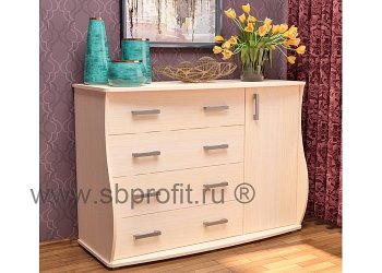 Комод  4 ящика + дверца с фотопечатью