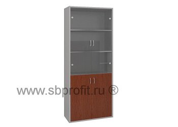Шкаф для бумаг широкий высокий стекло