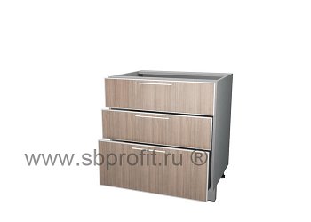 Стол с тремя (2м + 1б) ящиками  75