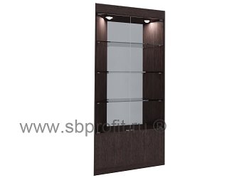 Угловая торговая витрина с подсветкой